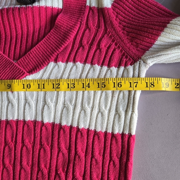 Faded Glory Y2K Striped Cable Knit Sweater Women's M Vtg Mean Girls Preppy - Picture 9 of 10